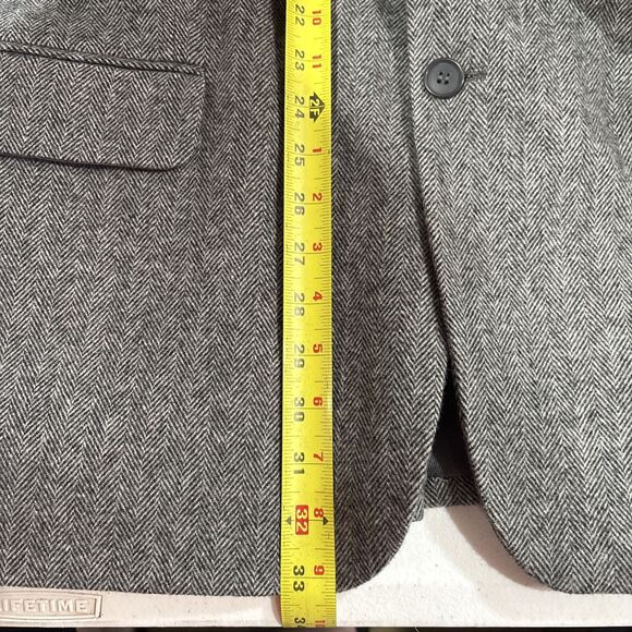 Gianfranco Ruffini Italy Mens Sport Coat Size 44R Herringbone Tweed Camel Hair - Picture 14 of 16